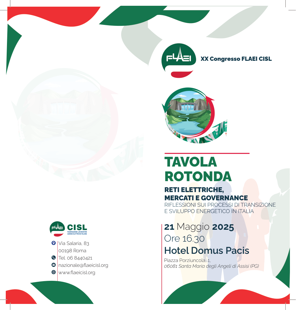 Anteprima Programma Tavola rotonda Reti elettriche, mercati e governance. Riflessioni sui processi di transizione e sviluppo energetico in Italia