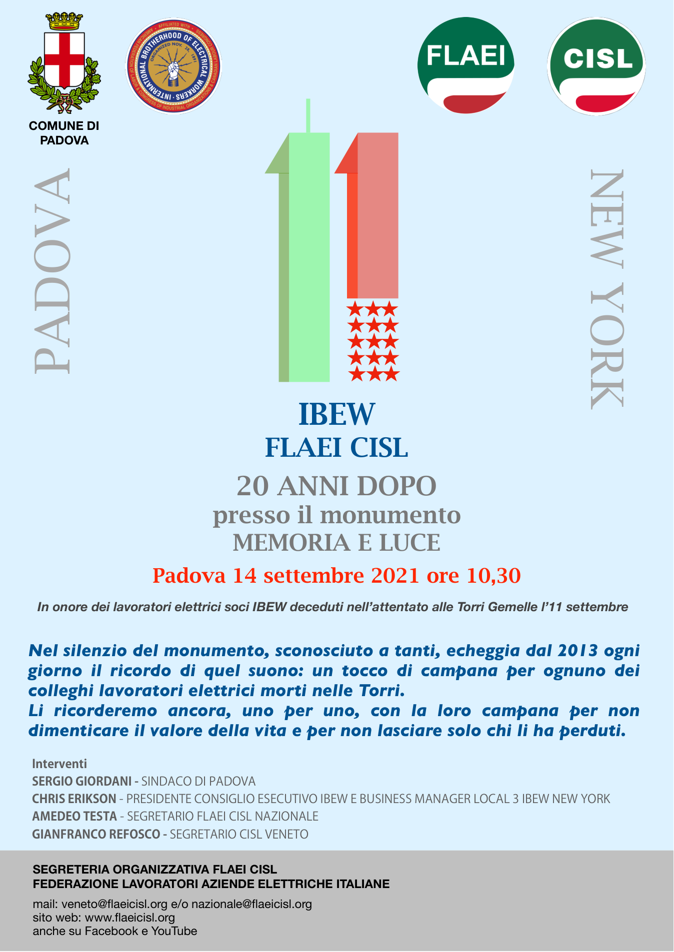 Anteprima IBEW - FLAEI CISL 20 ANNI DOPO