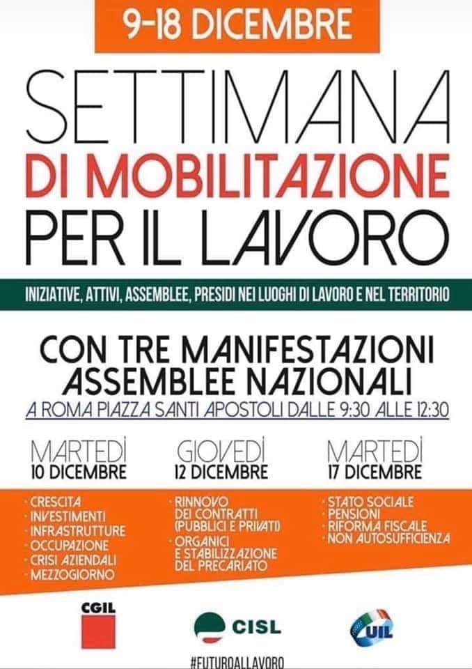 Settimana di mobilitazione per il lavoro