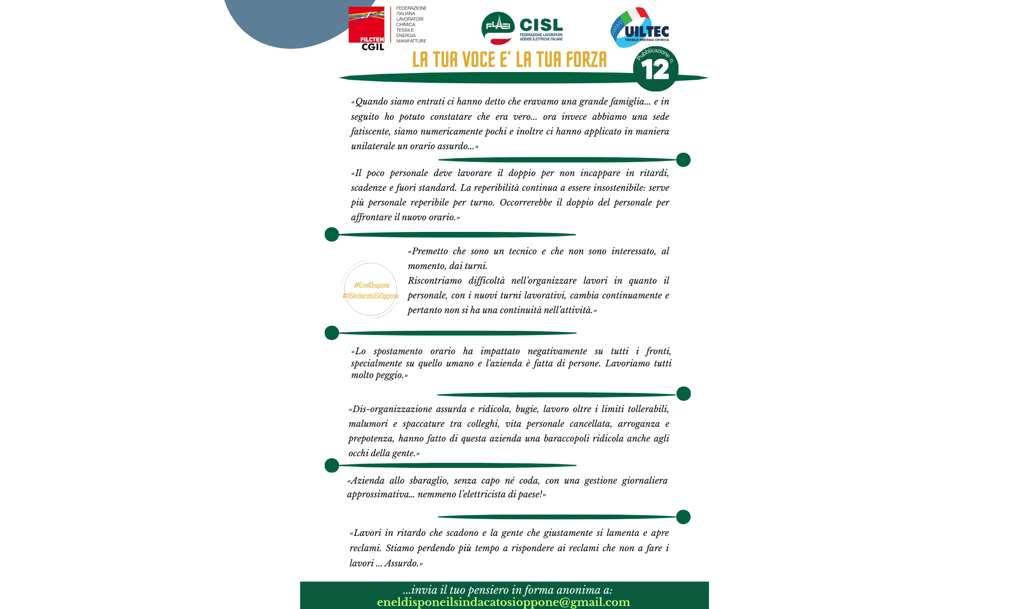 ENEL - LA TUA VOCE E' LA TUA FORZA - Pubblicazione n. 12