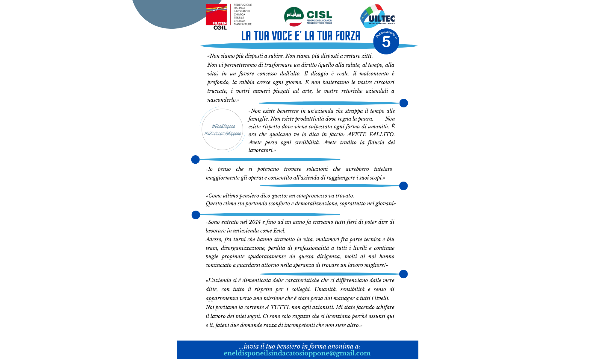 ENEL - LA TUA VOCE E' LA TUA FORZA - Pubblicazione n. 5