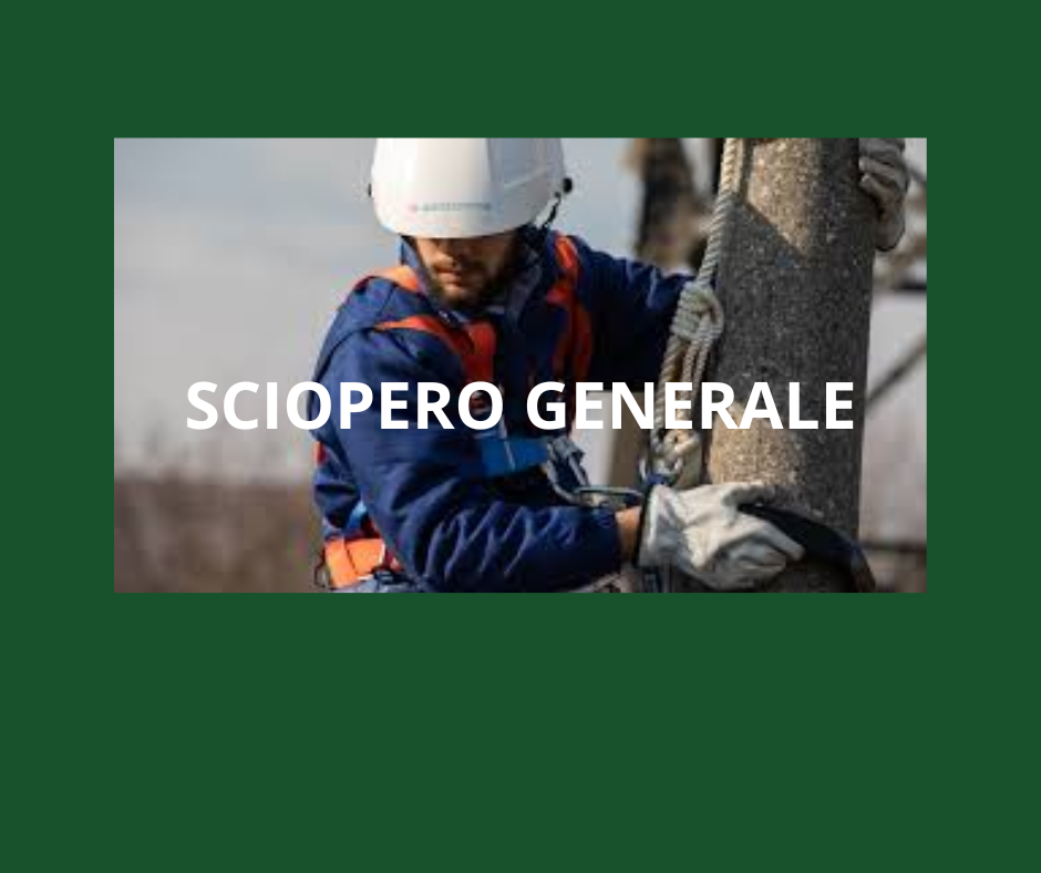 Enel e-distribuzione SCIOPERO GENERALE: altissima adesione con punte fino al 100% in molte realtà operative