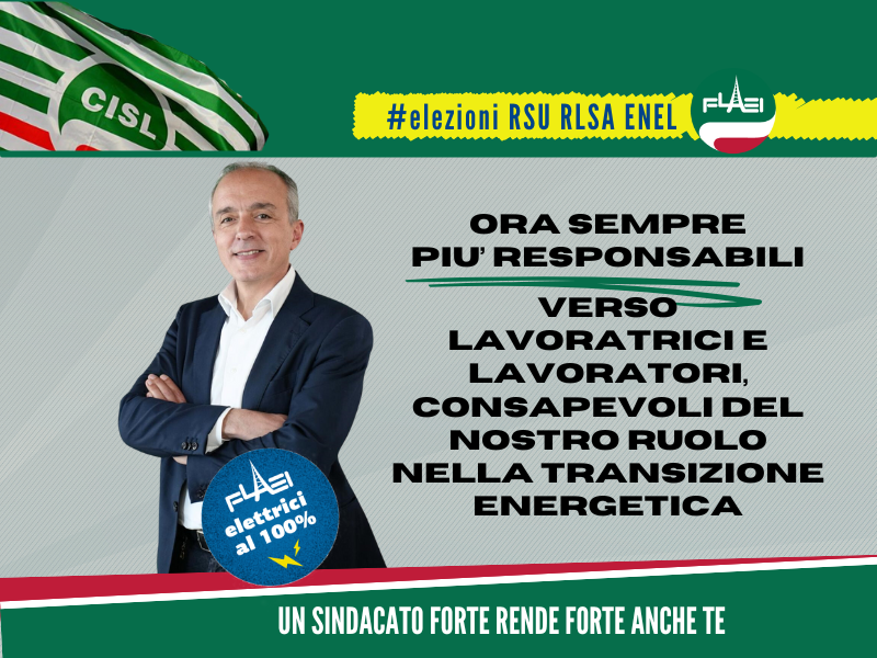 Elezioni RSU-RLSA in ENEL.SI SCRIVE ENEL SI LEGGE VITTORIA DELLA FLAEI-CISL