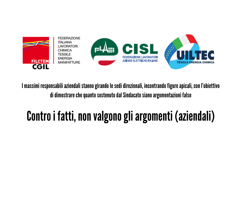 Contro i fatti, non valgono gli argomenti (aziendali)
