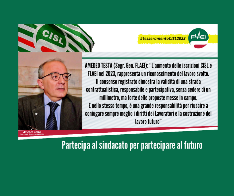PREMIATA LA SCELTA DI UN SINDACATO MODERNO CAPACE DI AFFRONTARE LE SFIDE DEL FUTURO