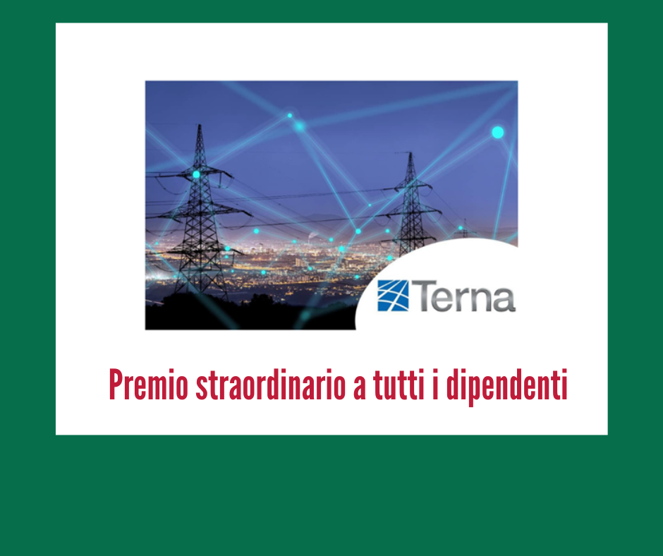 TERNA - Premio straordinario a tutti i dipendenti