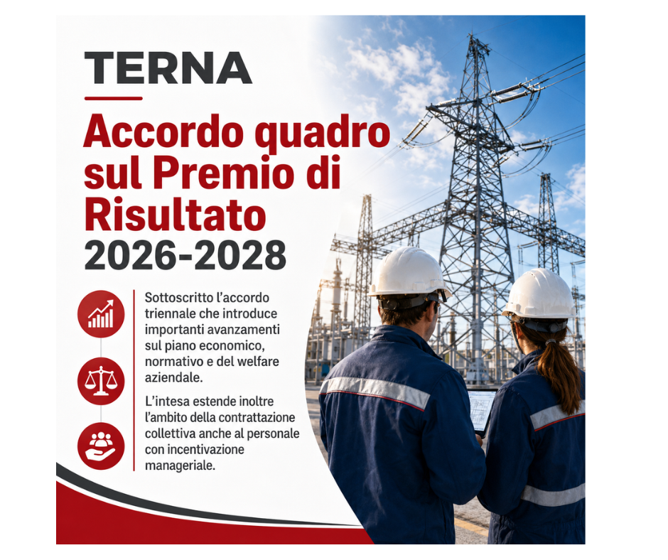 TERNA Accordo quadro sul Premio di Risultato 2026-2028