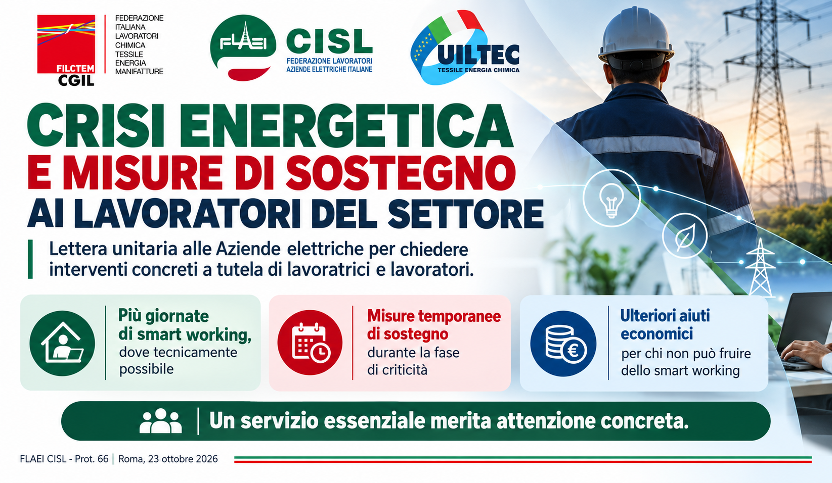 Crisi energetica e misure di sostegno ai lavoratori del Settore