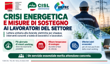 Crisi energetica e misure di sostegno ai lavoratori del Settore